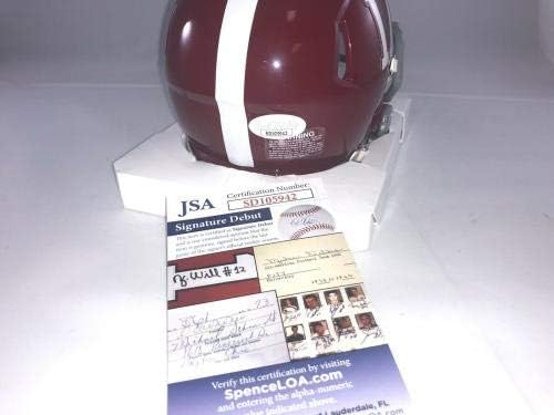 Raekwon Davis assinou o capacete do Alabama Crimson Tide Mini JSA com roll maré - Mini capacetes de faculdade autografados