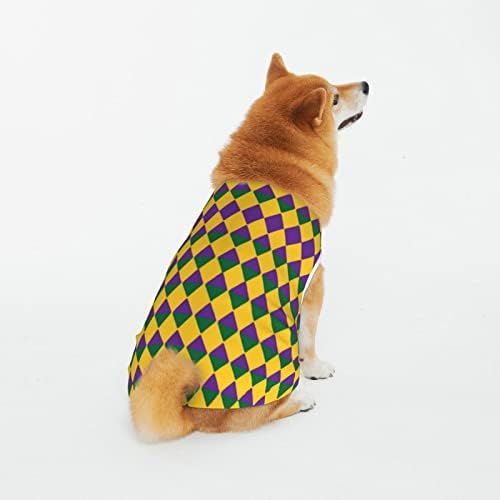 Camisas de animais de estimação de algodão Mardi-grras-colors-mardi-gras Fantas