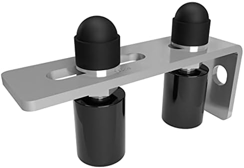 Guia do portão Ajustável - rolo duplo de nylon preto liso e suporte de zinco durável de zinco 90 ° L de montagem de parede para portões