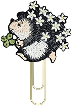 Reeleer Hedgehog com clipes de papel do Planejador Dourado de Flores, marcadores, acessórios para planejadores de casamento, clipe