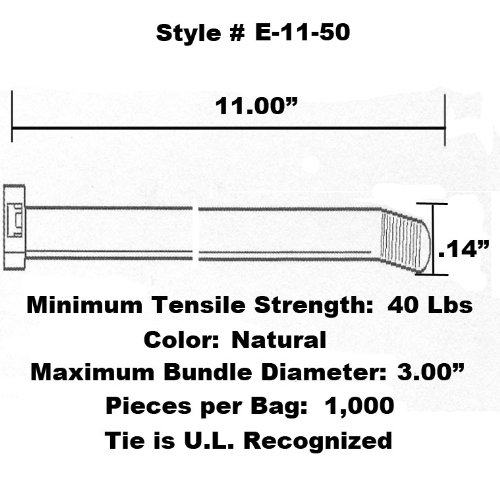 Tach-it 11 x 40 lb resistência à tração de tração de cabo colorido natural