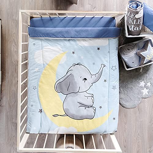 Baby Elephant Bedding Berky Conjunto de garoto Lua azul para o chá de bebê Material: algodão 4 peças