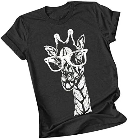 Camiseta de girafa de verão feminina