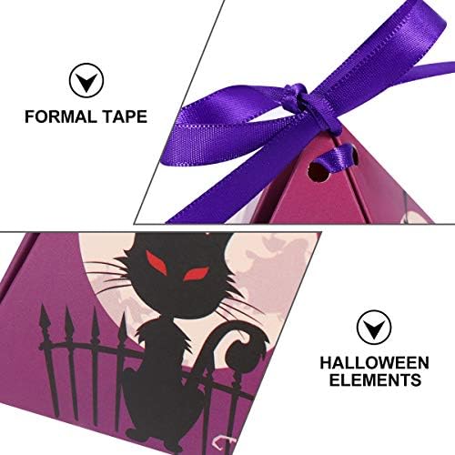 ABAODAM10 PCS Halloween Party Adorable Cartoon Triângulo Impresso Candy Caixas