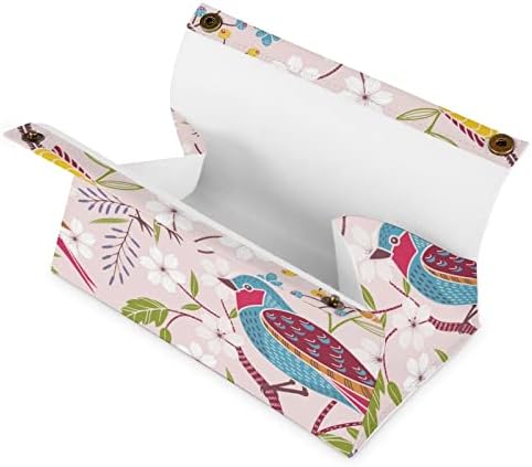 Caixa de tecido de pássaros coloridos Capa de tecidos Distribuidor decorativo de papel do guardanapo para carro