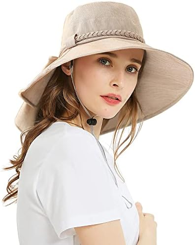 Glamourstar largo chapéu de sol para mulheres chapéus de caçamba chapéu de viseira de praia de verão dobrável