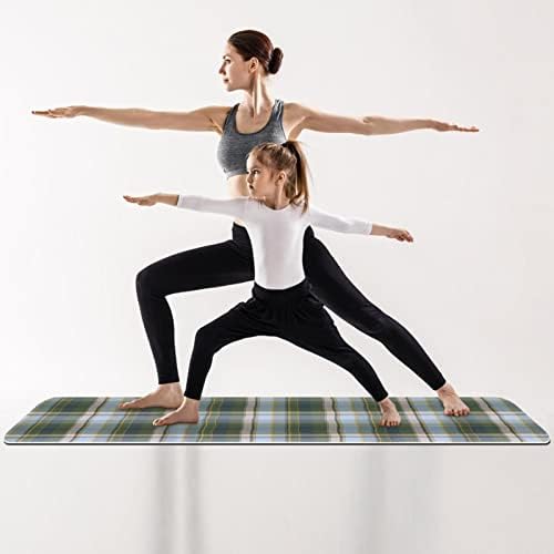 Yoga Mat, tapetes de ioga para treino doméstico, tapete de exercícios, tapetes de exercícios, tapete pilates, xadrez verde azul rosa