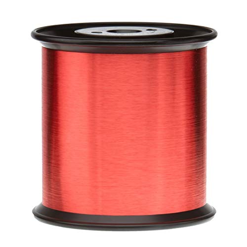 Fio de ímã, fio de cobre esmaltado pesado, 34 AWG, 5,0 lb, 39185 'de comprimento, 0,0075 de diâmetro, vermelho