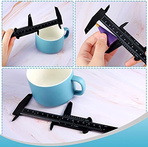 6 polegadas/ 150 mm Mini Plástico Pinça de plástico Dupla ferramenta de medição de medição de pinça retangular Vernier Read