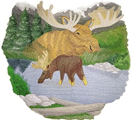 A natureza tecida em fios, incrível Reino Animal [Espírito do Moose] [personalizado e exclusivo] Ferro bordado On/Sew Patch [11.