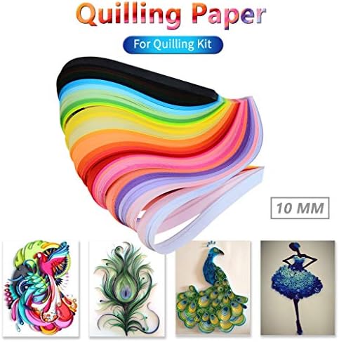 Amikadom ZCP7BS 260pcs 26 cores Tiras de quilling papel de quilling 3/5/7/10 mm para kit de quilling