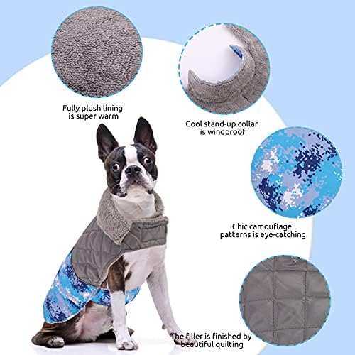 Casaco de cão queenmore em clima frio, lã de lã refletida à prova d'água refletida com roupas de inverno revestidas