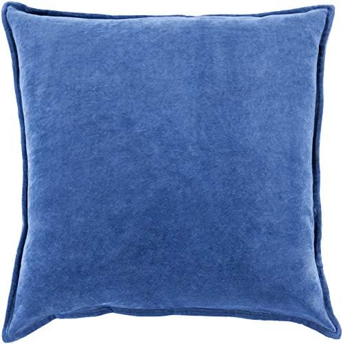 Tasceões artísticos capa de travesseiro Moody com preenchimento poli, 20 x 20 inserção, azul