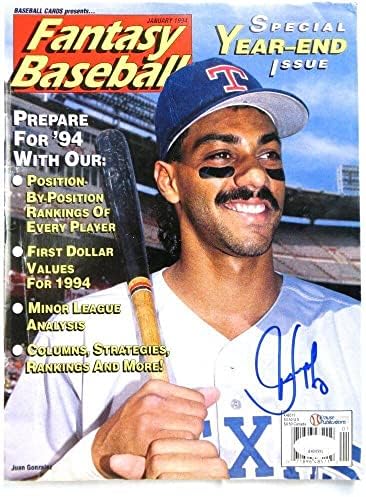 Juan Gonzalez Autografed Magazine Fantasy Baseball 1994 Rangers JSA AH04551 - Revistas MLB autografadas