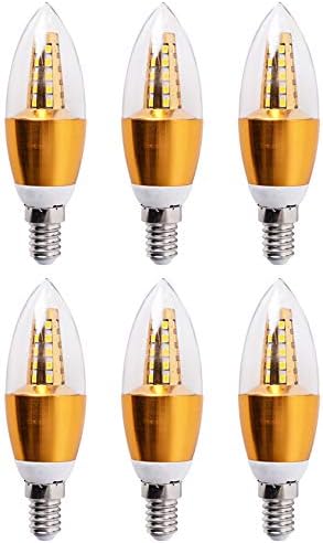 Besyousel E14 LED Candelabra Base Bulbs 5W Base de vela decorativa de 50 watts equivalente a lâmpada de vela E14 para o teto da