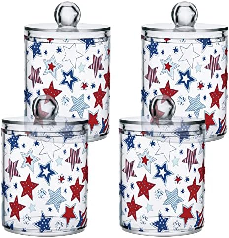 Estrelas vintage estreladas cotocolador recipientes de banheiro frascos com tampas conjuntos de algodão barra de algodão jarra redonda