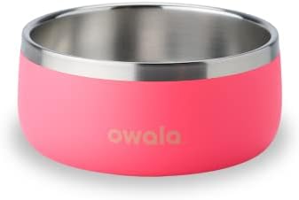 Owala Pet Bowl - Aço inoxidável durável, alimentos e tigela de água para cães, gatos e todos os animais de estimação, base não