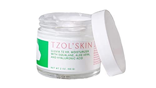 Tzol 'Skin Lluvie hidratante de 72 horas 2oz - cuidados com a pele de luxo com aloe vera e ácido hialurônico - antienvelhecimento,