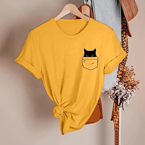 Jaqueta ativa feminino feminino primavera gatos de manga curta impressos o pescoço de pescoço idéias de natal mulheres idéias