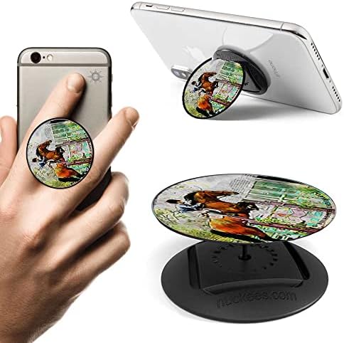 Bay Warmblood Horse Phone Grip Cellphone Stand Se encaixa no iPhone Samsung Galaxy e mais