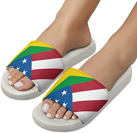 Sandálias de bandeira jamaicana americana não deslizam chinelos de dedo do pé para massagem banho de chuveiro