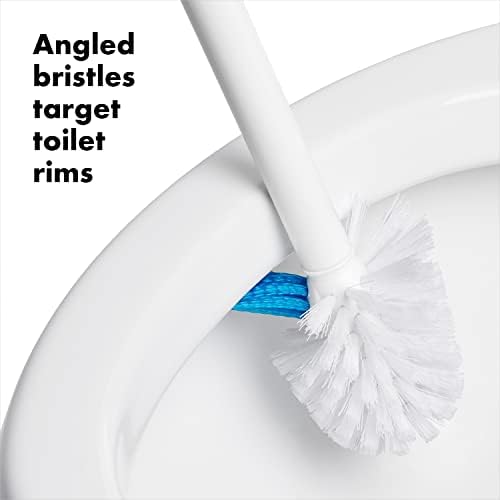 Escova de vaso sanitário de bom aperto oxo com reabastecimento de cabeça de substituição de limpador de borda