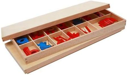 Meyor montessori alfabeto móvel de madeira com materiais de aprendizagem de ortografia pré -escolar de caixa grande alfabeto