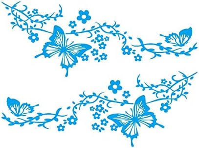 Decalques laterais do carro Butterfly Flower Vine Car Body Body Scratch Cars Screther Car Body Door Side Art Stickers