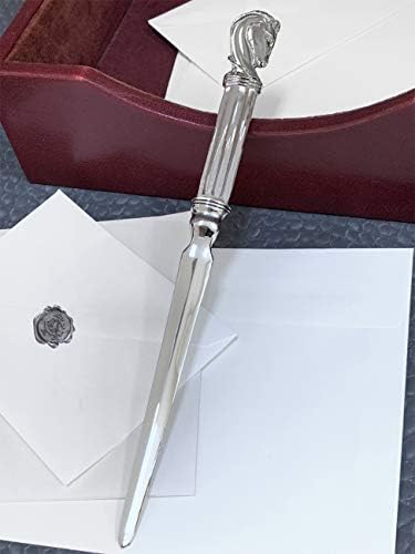 Abridor de cartas de metal com níquel prateado, estilo garanhão de pegasus, slitter de envelope ou faca de papel para