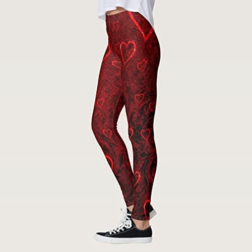 IIUS Dia dos Namorados Leggings feminino Amor impressão de cintura alta Running Yoga Leggings Soft Cozed Stretch Workout Calças
