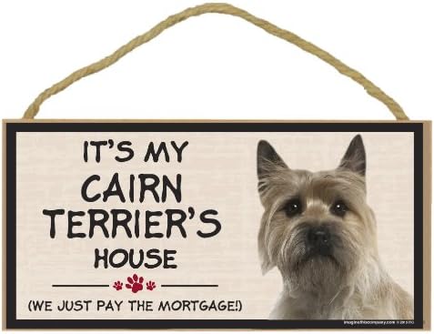 Imagine este sinal de hipoteca decorativa de raça de madeira, Cairn Terrier