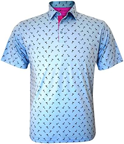 Horn Legend Manhattan Athletic Performance Golf Polo-Oxford Blue/Mulberry