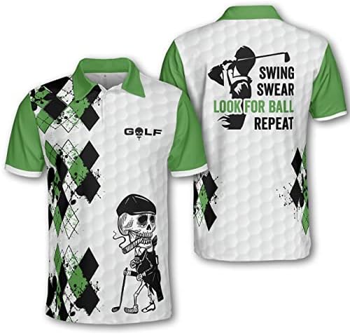 Menrick, camisas de golfe para homens, camisas de golfe, homens de presentes de golfe, camisas de golfe masculinas, camisas de
