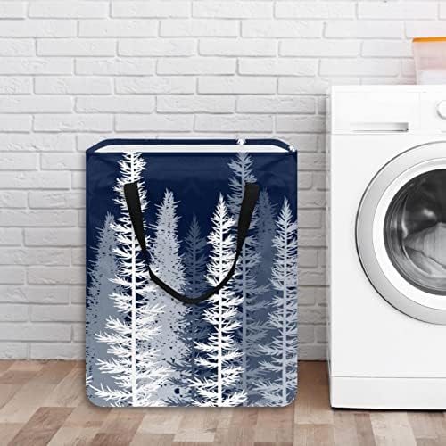 Cesto de roupa de lavanderia dobrável na floresta biológica, cestas de lavanderia à prova d'água de 60L