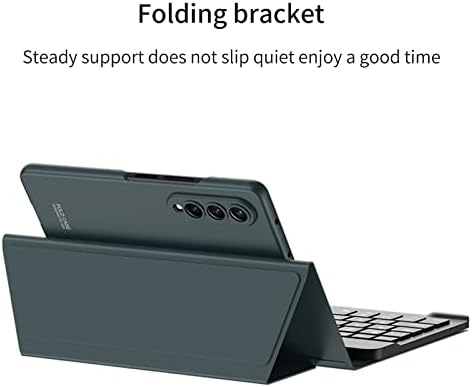 Prudom Wireless Bluetooth Teclado Flip Leather Travel Tampa de caixa de transporte com suporte para Samsung Galaxy Z Fold 4/Galaxy