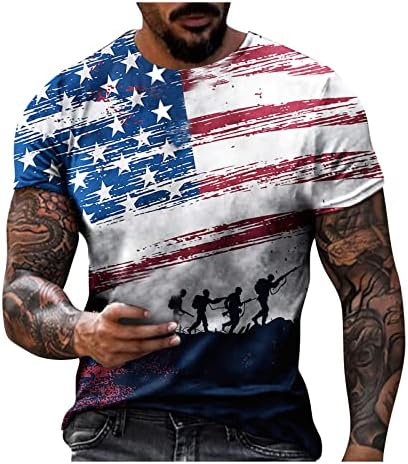 Oioloyjm Cozy Comfort Crops Tshirts Man American Flag Holiday Holiday Polyter