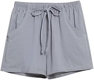 Shorts de linho de algodão para mulheres casuais shorts de cintura alta solto short confortável shorts de salão respirável
