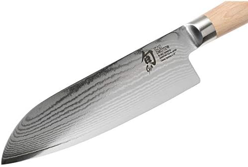 Shun clássico loira 7 ”faca Santoku, alça loira pakkawood, lâmina completa de tang vg-max