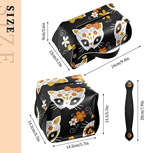 Caveiras de gato Flores Caixa de tecidos Caixa de tecido Retangular Caixa de lenço de papel