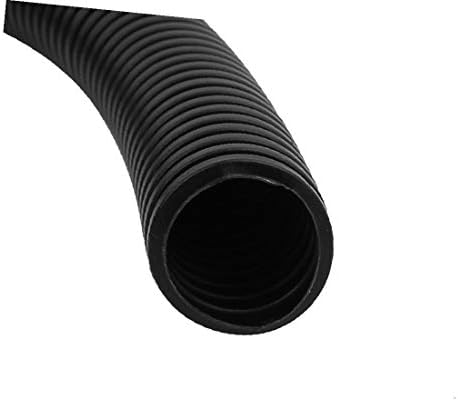 X-Dree Black Plastic 25mm x 21mm Tubo de mangueira de tubo de conduto flexível 3 metros de comprimento (Tubo Flessibile di
