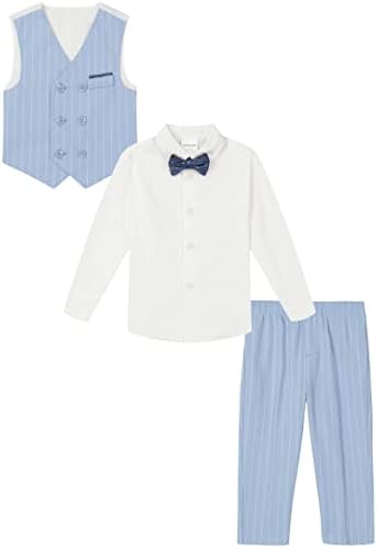 Van Heusen Baby Boys 4 peças serem formais, colete, calça, camisa de colarinho e gravata
