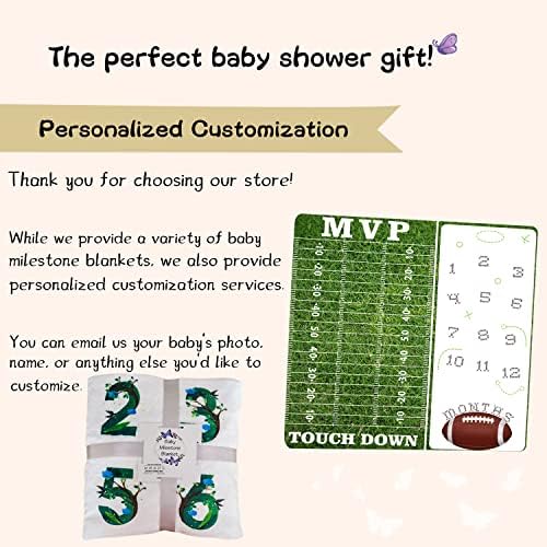 QiCaiyun bebê marco marco futebol, mês de marco de bebê com marcador, cobertor de bebê unissex, chá de bebê newmom presente