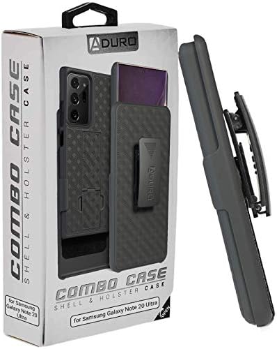 Os coldres do telefone celular Aduro para o Galaxy Note 20 Ultra Case Protector inclui clipe de cinto e kickstand embutido