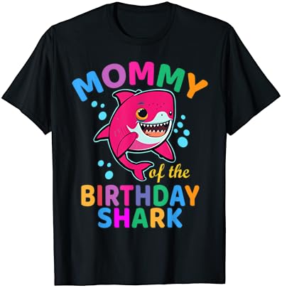 Mamãe do Shark Birthday Mom Matching Family Bday T-Shirt