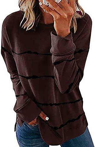 Fall feminino feminino casual manga comprida colorida de colhere de pisca -colapso de tamanho grande camisa de pulôver