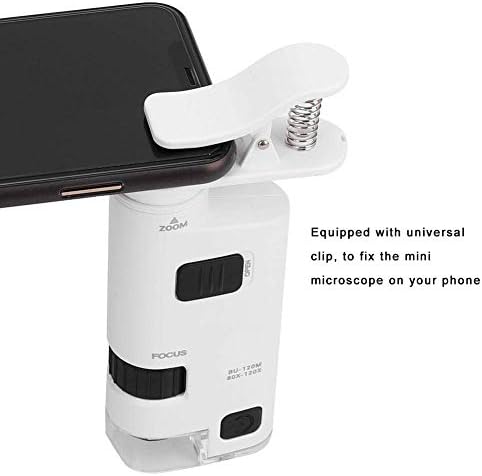80-120x Microscópio de telefone celular Microscópio de lente de lente de lentes de telefone LED de zoom LED Grampo de