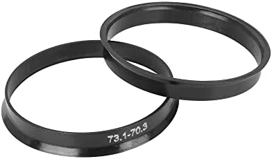 X Autohaux 4pcs plástico 73,1 mm od a 70,3mm ID Centro de carro Centric Rings Where Bore Centro Spacer Hub Rings Black