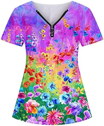 Tops de verão para mulheres 2023 Camisa de gradiente Mulheres de manga curta camisetas camisetas de túnica de túnica