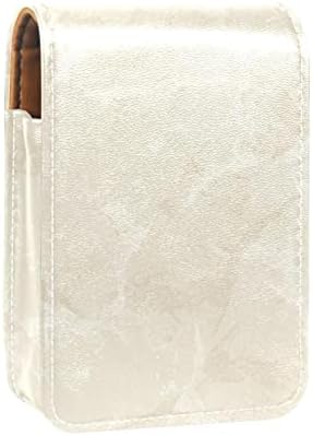 Case de batom de oryuekan com espelho bolsa de maquiagem portátil fofa, bolsa cosmética, padrão de mármore abstrato moderno cáqui