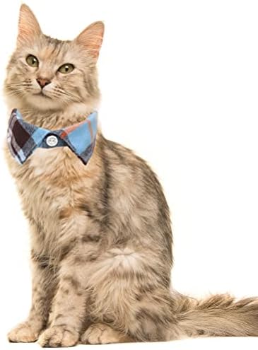 2 pacote/conjunto colarinho de gato com bandana de gravata borboleta fofa e acessórios xadrez de sino para segurança